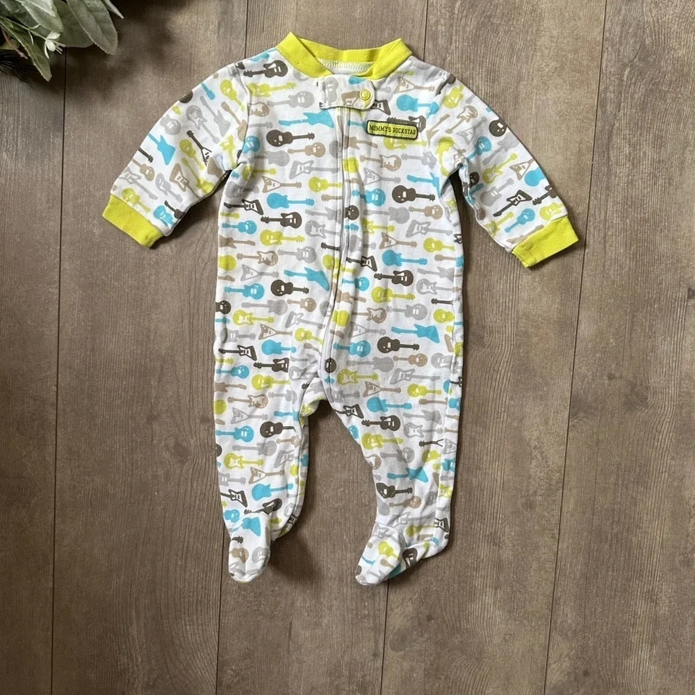 Y2K Carter’s Guitar One-Piece Mommy's Rockstar Baby Boy's Footies Size 3 Months